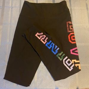 Pink by Victoria Secret black legging size M and colorful letters